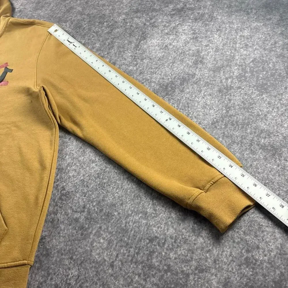 True Religion Men’s XL Tan Buddha Guitar Graphic Zip Up Hoodie Y2K